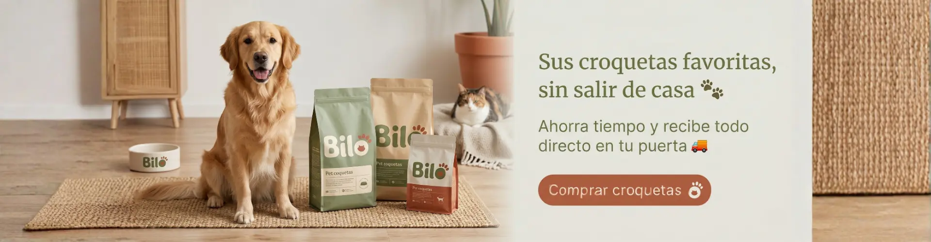 Croquetas y moda para mascotas envío a domicilio